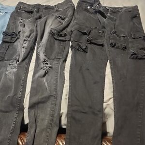 Men Boohooman Skinny Leg Cargo Jeans 32 4 Pair Pants Lot